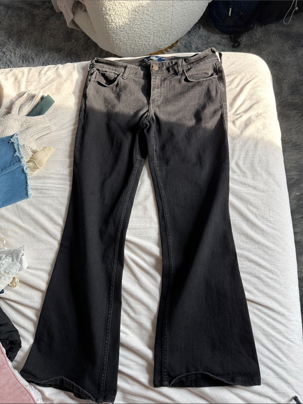 Hollister Black Low Rise Boot Cut Jeans
